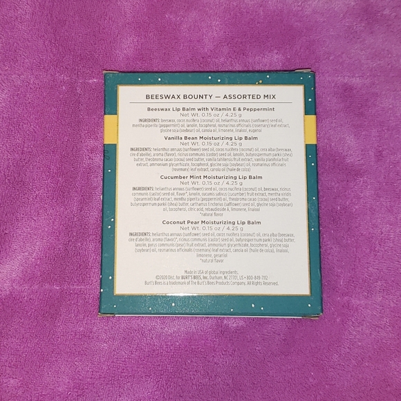 BURTS BEES Lip Balms 4 Pack - Picture 2 of 3